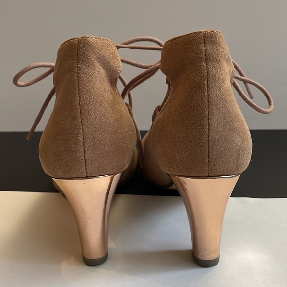 2 for $68 - Size 5.5 (36) Genuine Suede Leather - Ankle Tie Pumps - Picture 3 of 10